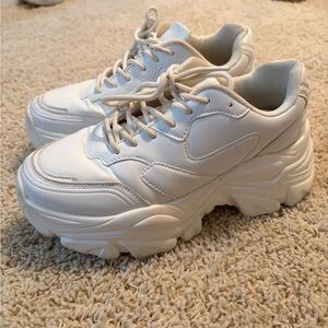 Princess Polly White Chunky Platform Sneakers